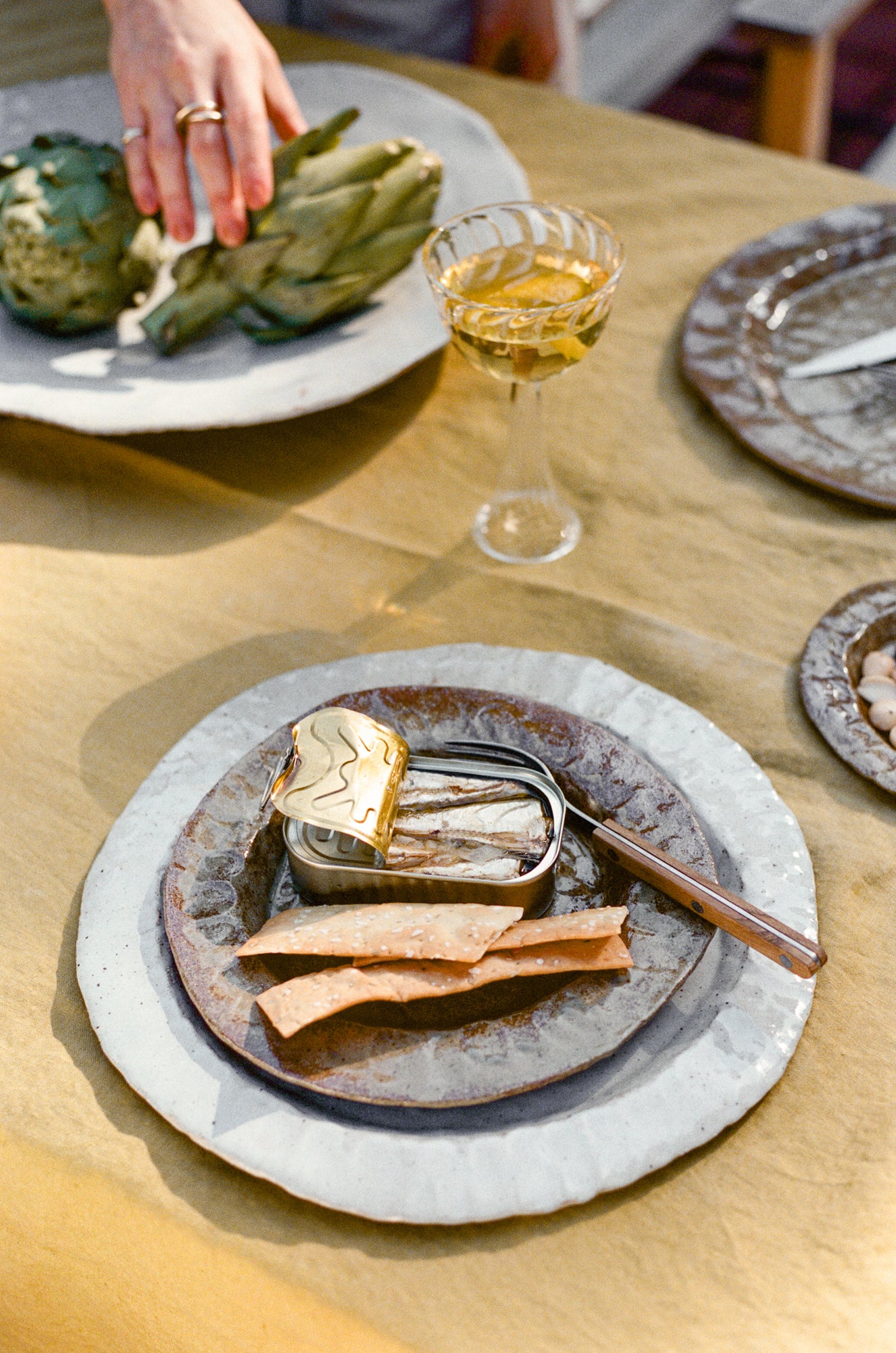 Handmade ceramic plates in varying sizes and glaze.