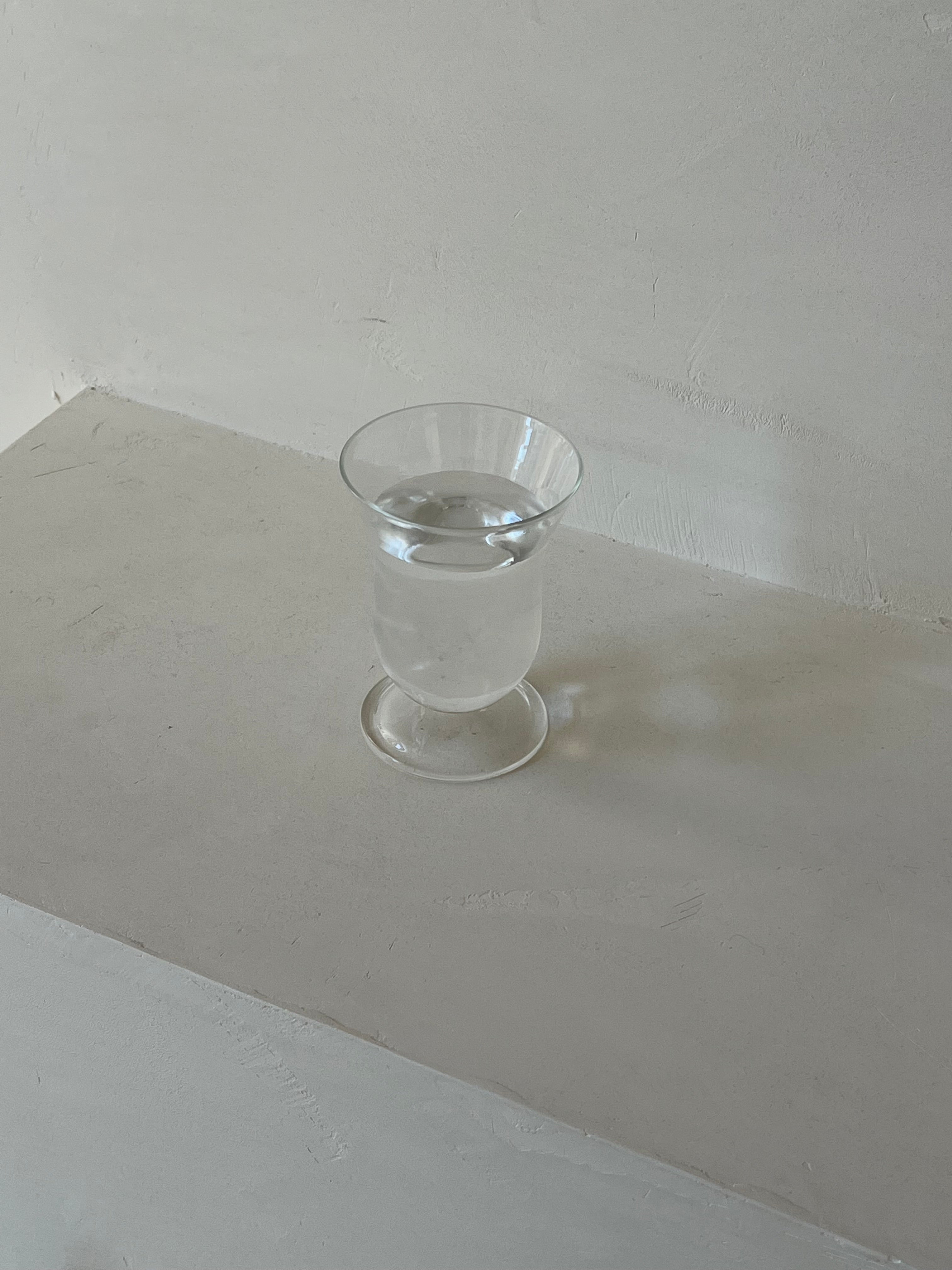 Unique, handblown curvy water glass.
