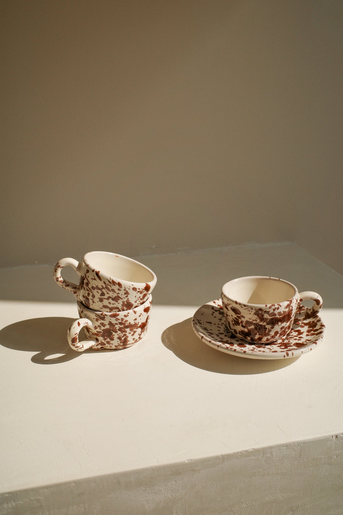 Splatter Espresso Cup and Saucer by Fasanoceramiche
