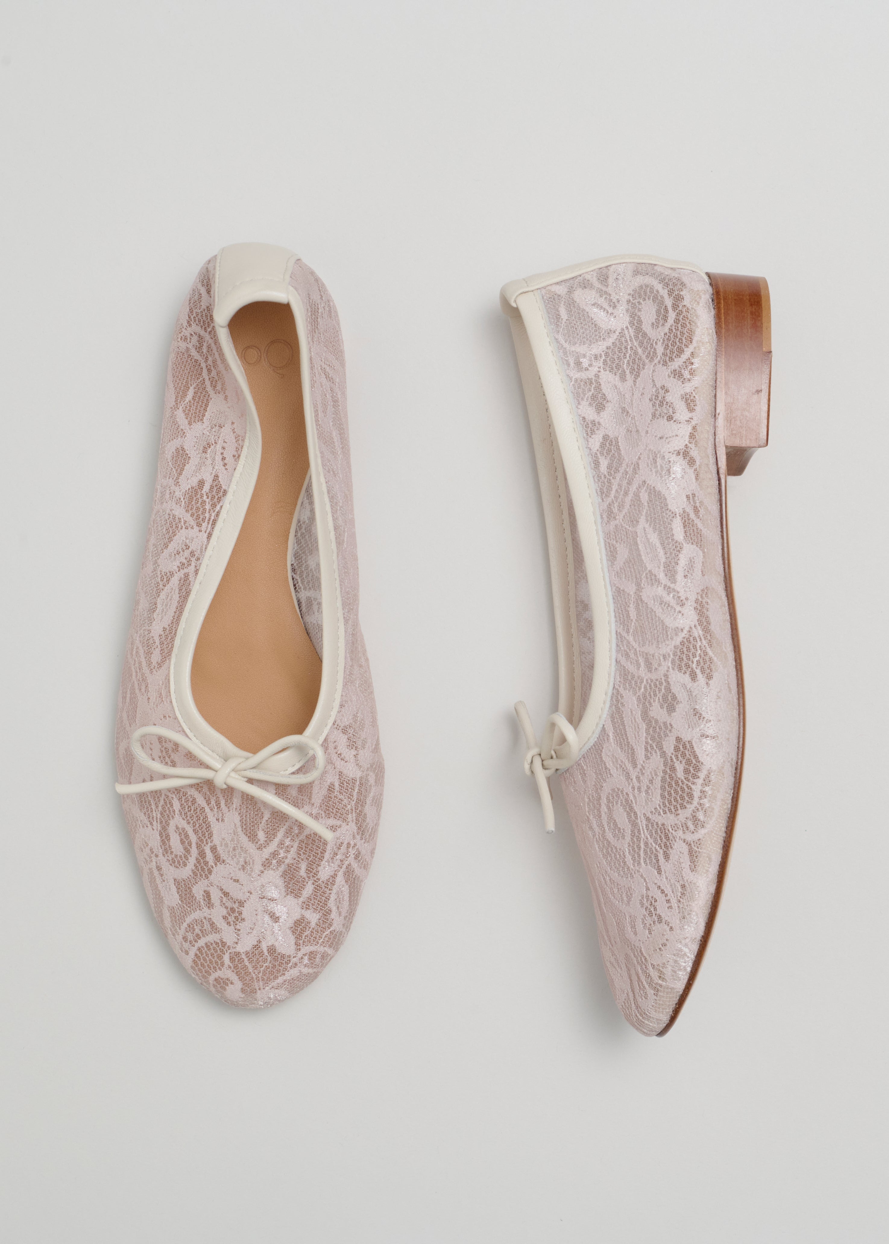 Pair of lace shoes on a light gray background